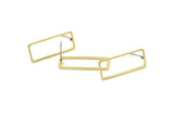 Brass Rectangle Earring, 10 Raw Brass Rectangle Stud Earrings (9x24x0.8mm) D0329 A1780