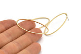 Brass Oval Earring, 10 Raw Brass Oval Stud Earrings (40x20x0.80mm) BS 2334 A1769