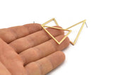 Brass Triangle Earring, 6 Raw Brass Triangle Stud Earrings (34x34x27mm) Bs-1306 A1748
