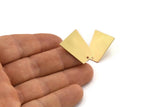 Brass Trapezoid Earring, 6 Raw Brass Trapezoid Stud Earrings With 1 Hole (22x17x11x0.60mm) D1026 A1830