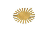 Brass Sun Charm, 12 Textured Raw Brass Sun Pendants With 1 Loop, Findings (33x30x0.50mm) A1980