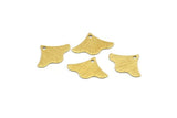 Brass Leaf Charm, 100 Textured Raw Brass Leaf Charms With 1 Hole Findings (12x16x0.40mm) A1978