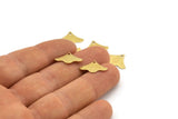 Brass Leaf Charm, 100 Textured Raw Brass Leaf Charms With 1 Hole Findings (12x16x0.40mm) A1978