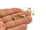 Brass Triangle Earring, 10 Raw Brass Triangle Stud Earrings (5.2x2.5mm) D0100 A0980