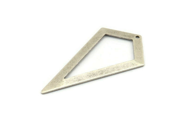 Üçgen Kolye, 1 delikli 3 Antik Gümüş Kaplama Pirinç Üçgen Tılsım (54x29mm) U015