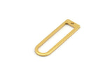 D Shape Rings - 4 Gold Plated Brass D Shape Connectors, Rings  (32x10x1mm) BS 1934