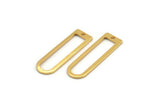 D Shape Rings - 4 Gold Plated Brass D Shape Connectors, Rings  (32x10x1mm) BS 1934