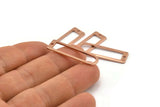 D Shape Rings - 4 Rose Gold Plated Brass D Shape Connectors, Rings  (32x10x1mm) BS 1934