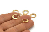 Gold Circle Connector, 8 Gold Plated Brass Round Connectors (12x1.5mm) BS 2009