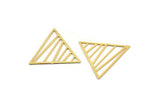 Gold Triangle Charm, 12 Gold Plated Brass Triangle Charms, Pendants, Earring Findings (20mm) E024