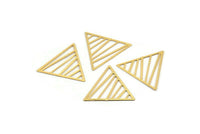Gold Triangle Charm, 12 Gold Plated Brass Triangle Charms, Pendants, Earring Findings (20mm) E024