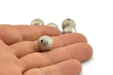 Silver Ball Bead, 10 Antique Silver Plated Brass Spacer Beads, Findings (12mm) D1253 H1372