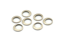 Silver Circle Connector, 12 Antique Silver Plated Brass Round Connectors (12x1.5mm) BS 2009 H1339