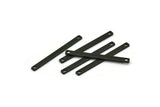 Tiny Bar Pendant, 12 Oxidized Black Brass Connector Bars With 2 Holes (30x2.5x0.80mm) E391