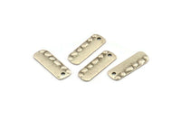 Tiny Rectangle Charm, 24 Antique Silver Plated Brass Rectangle Charm With 1 Hole, Findings (18x6x1mm) D1001