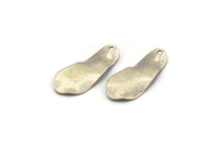 Silver Irregular Charm, 12 Antique Silver Plated Brass Wavy Charms With 1 Hole, Findings (26x11x0.60mm) D1075