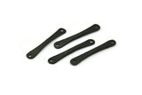 Black Hammered Connector, 4 Oxidized Black Brass Hammered Connectors With 2 Holes (29.5x5x2.1mm) D0080