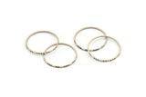 Silver Circle Connectors, 24 Textured Antique Silver Plated Circle Connectors (22x0.8x1mm) BS 1746