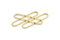 Altın Oval Charm, 8 Altın Kaplama Pirinç Oval Halka, Bağlantı Parçaları (40x8x1mm) D1289 Q0123