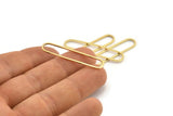 Altın Oval Charm, 8 Altın Kaplama Pirinç Oval Halka, Bağlantı Parçaları (40x8x1mm) D1289 Q0123