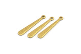 Brass Stick Charm, 50 Textured Raw Brass Stick Charms With 1 Hole, Findings (25x4x0.80mm) A1877