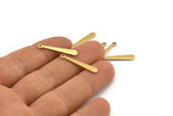 Brass Stick Charm, 50 Textured Raw Brass Stick Charms With 1 Hole, Findings (25x4x0.80mm) A1877