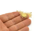 Brass Sun Charm, 24 Textured Raw Brass Sun Charms With 1 Loop, Findings (24x22x0.40mm) A1897