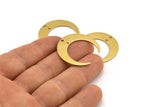 Brass Moon Charm, 10 Textured Raw Brass Crescent Moon Charms With 2 Holes (30x28x0.80mm) A1854