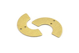 Brass Geometric Charm, 12 Textured Raw Brass Semi Circle Pendants With 2 Holes (30x15x8x0.80mm) A1892