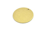 Brass Round Charm, 6 Textured Raw Brass Round Tags With 1 Hole (25x0.80mm) A1881