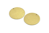 Brass Round Charm, 6 Textured Raw Brass Round Tags With 1 Hole (25x0.80mm) A1881