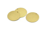 Brass Round Charm, 6 Textured Raw Brass Round Tags With 1 Hole (25x0.80mm) A1881
