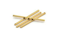 Altın Kolye Çubuğu, 1 Delikli 4 Altın Kaplama Pirinç Kolye Çubuğu (2x50mm) BS 1754