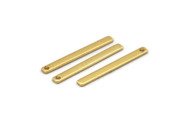 Altın Kolye Çubuğu, 1 Delikli 12 Altın Kaplama Pirinç Kolye Çubuğu (25x2,5x0,80 mm) E392