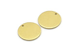 Brass Cabochon Tag, 24 Raw Brass Round Charms With 1 Hole, Stamping Tags (14x0.80mm) M01592