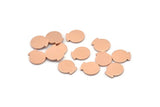 Copper Round Tag, 50 Raw Copper Round Stamping Blanks, Findings (10x9x0.80mm) M01606