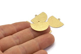 Semi Circle Charm, 10 Textured Raw Brass Half Moon Charms With 1 Loop, Stamping Blank (22x17x0.70mm) M01557
