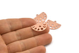 Copper Star Charm, 10 Raw Copper Moon Phases Charms With 1 Loop (22x17x0.70mm) M01442