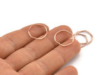 Rose Gold Circle Rings, 12 Rose Gold Plated Brass Wavy Circle Rings, Charms (16.5x0.80mm) BS 1757 Q1042