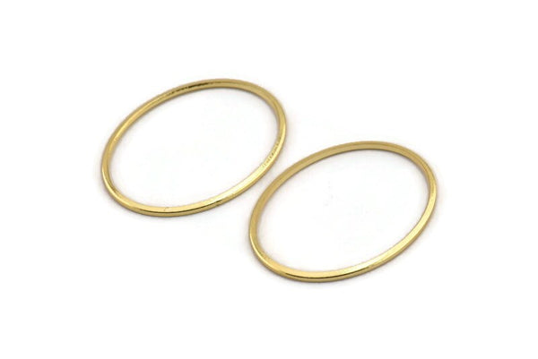 Altın Oval Konnektör, 8 Altın Kaplama Pirinç Oval Konnektör, Tılsımlar, Bulgular (30x23x1mm) A1708