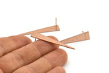 Rose Gold Triangle Earring, 4 Textured Rose Gold Plated Brass Triangle Stud Earrings (40x8x0.80mm) M146 A1554