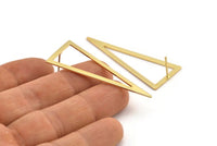 Gold Triangle Earring, 2 Gold Plated Brass Triangle Stud Earrings (50x20x0.80mm) D1350 A1417 Q1004
