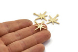 Gold Boom Charm, 2 Gold Plated Brass Boom Charms With 1 Loop (25x23x2mm) N1487