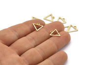 Gold Triangle Charm, 12 Gold Plated Brass Triangle Charms With 1 Loop (12x11.5x0.8mm) BS 2259