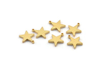 Gold Star Charm, 4 Gold Plated Brass Star Charms With 1 Loop (14x12.5mm) BS 1721