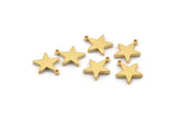Gold Star Charm, 4 Gold Plated Brass Star Charms With 1 Loop (14x12.5mm) BS 1721