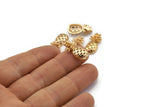 Pineapple - 2 Gold Plated Brass Pineapple  (20x9x4mm) N0256