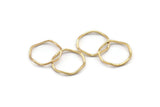 Gold Circle Rings, 12 Gold Plated Brass Wavy Circle Rings, Charms (16.5x0.80mm) BS 1757 Q1042