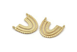 Gold Charm, 2 Gold Plated Brass, Gold Pendants, Charm Pendants, Gold U Shape Charms With 2 Loops (24x22x1.2mm) N1449