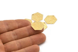 Gold Hexagon Charm, 4 Textured Gold Brass Hexagon Stamping Blanks With 1 Hole (17x0.60mm) D878